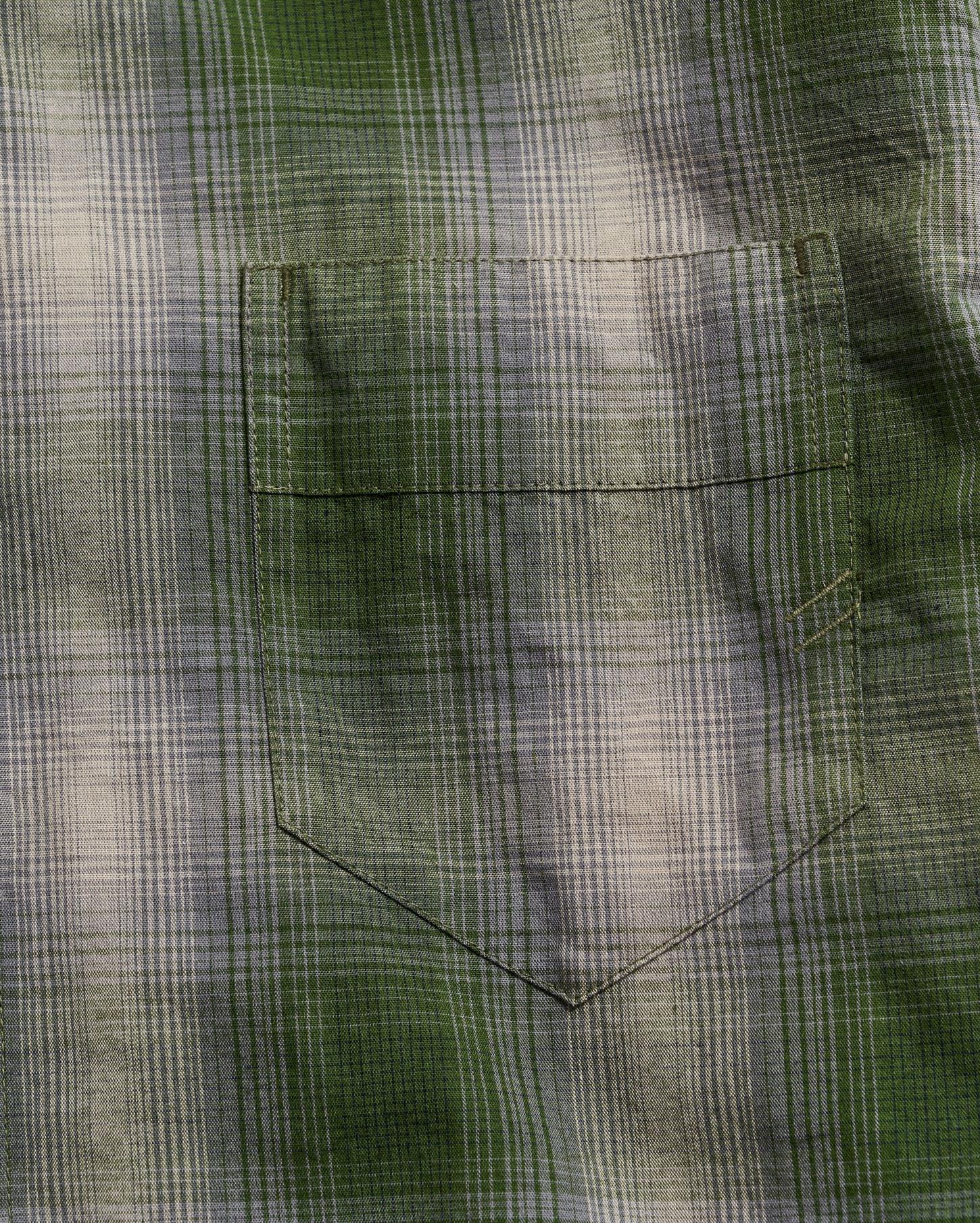 Men Shadow Plaid Tuscumbia Shirt Green/grey | Billy Reid Shirting