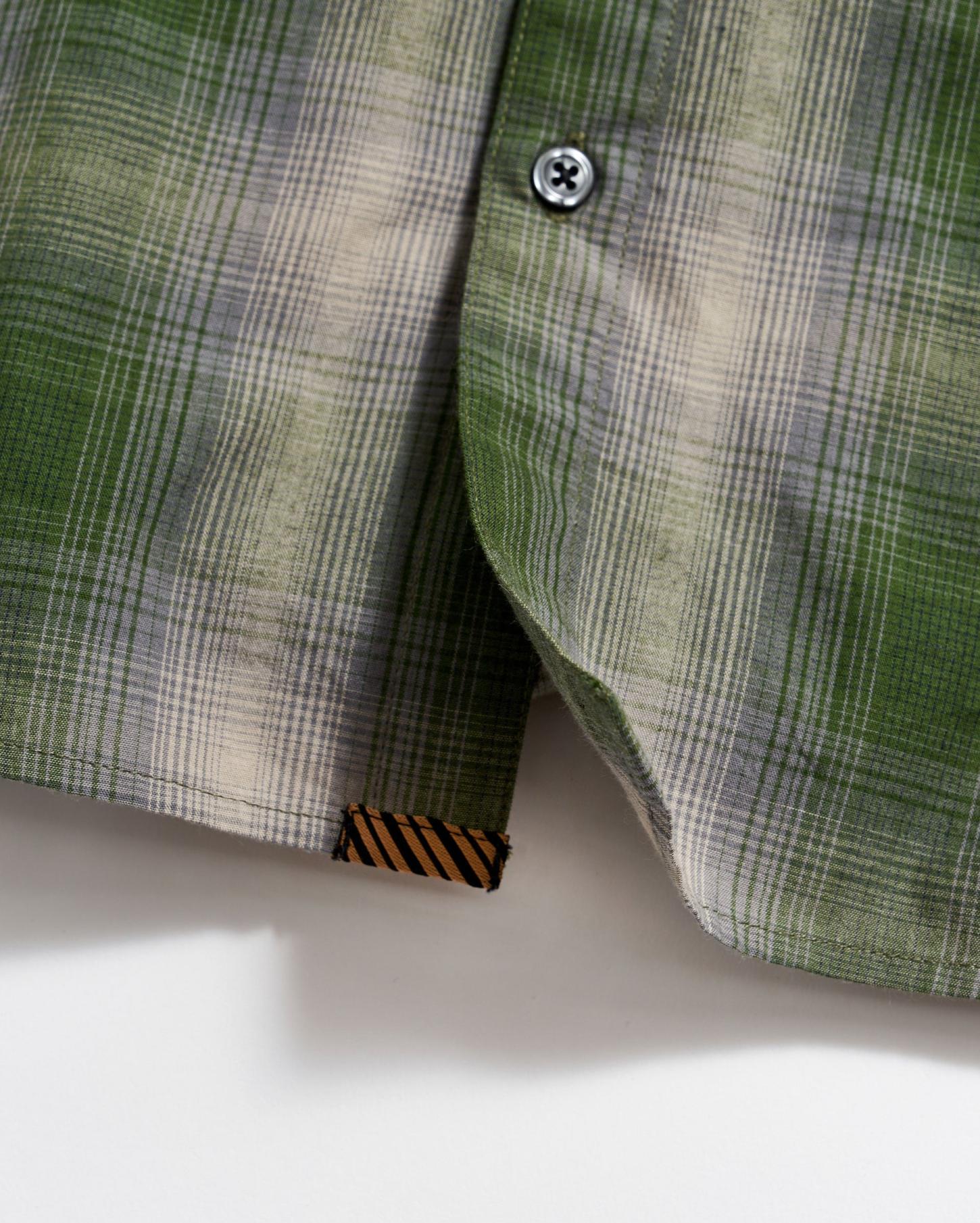 Men Shadow Plaid Tuscumbia Shirt Green/grey | Billy Reid Shirting