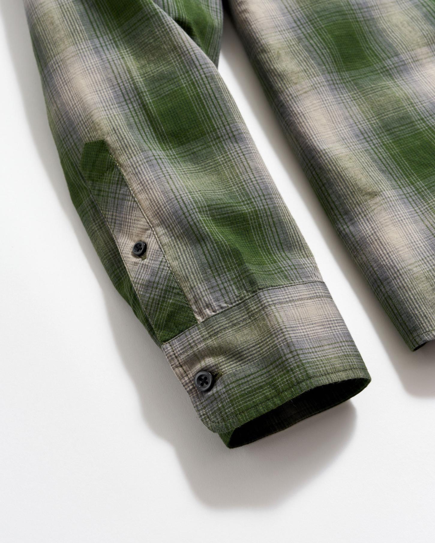 Men Shadow Plaid Tuscumbia Shirt Green/grey | Billy Reid Shirting