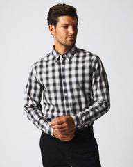 Men Shadow Plaid Tuscumbia Shirt Hidden Bd Black/natural | Billy Reid Shirting