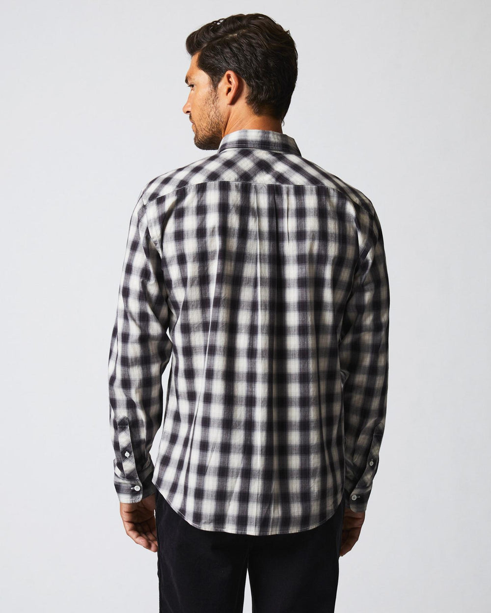 Men Shadow Plaid Tuscumbia Shirt Hidden Bd Black/natural | Billy Reid Shirting