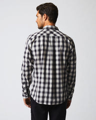 Men Shadow Plaid Tuscumbia Shirt Hidden Bd Black/natural | Billy Reid Shirting