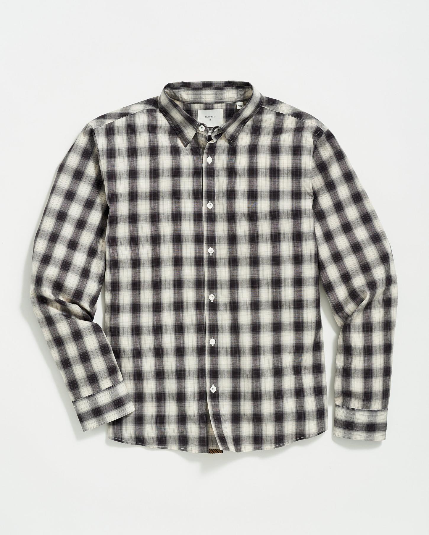 Men Shadow Plaid Tuscumbia Shirt Hidden Bd Black/natural | Billy Reid Shirting