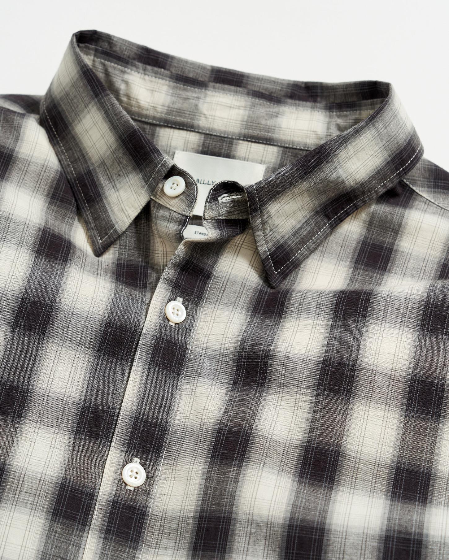 Men Shadow Plaid Tuscumbia Shirt Hidden Bd Black/natural | Billy Reid Shirting