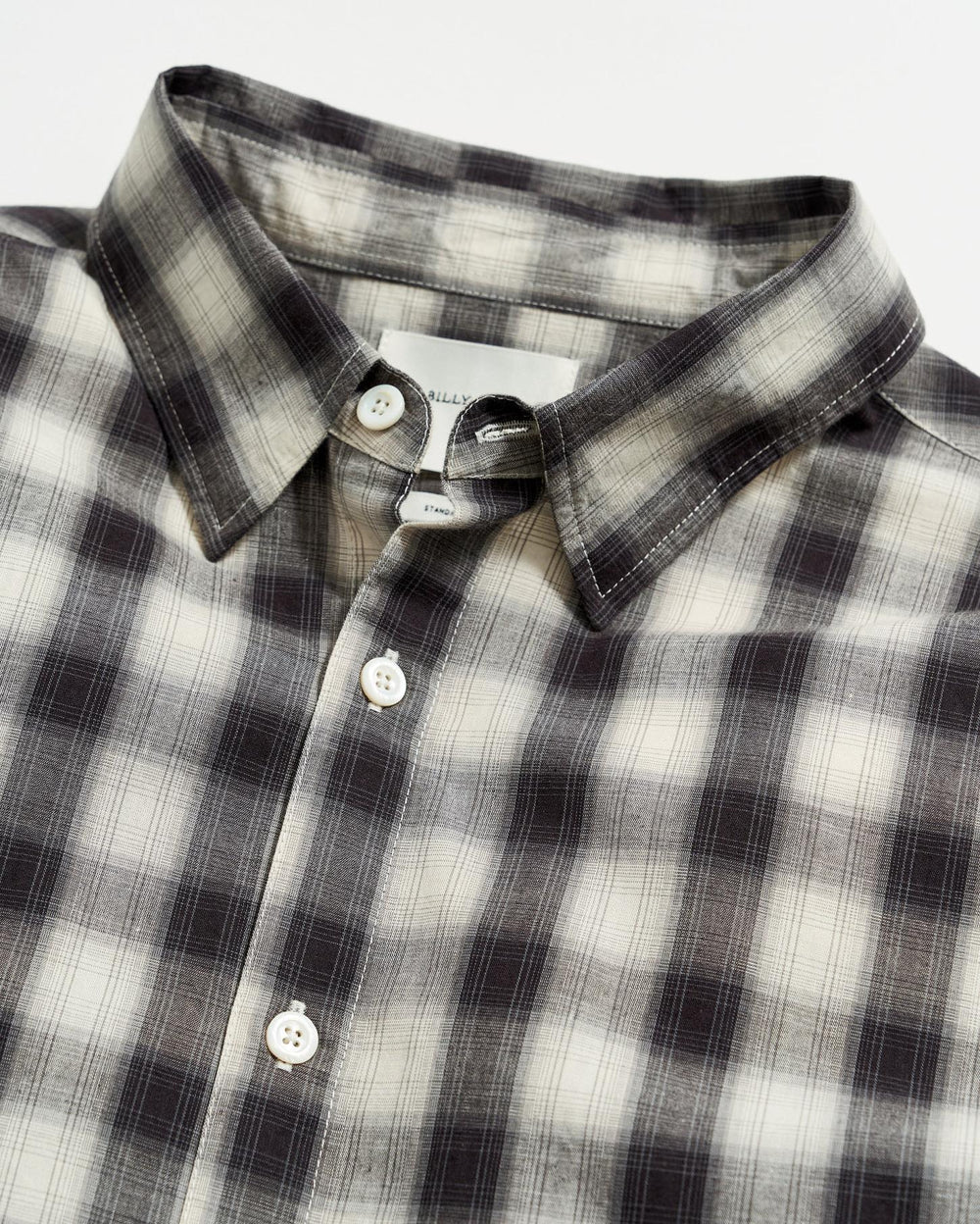 Men Shadow Plaid Tuscumbia Shirt Hidden Bd Black/natural | Billy Reid Shirting