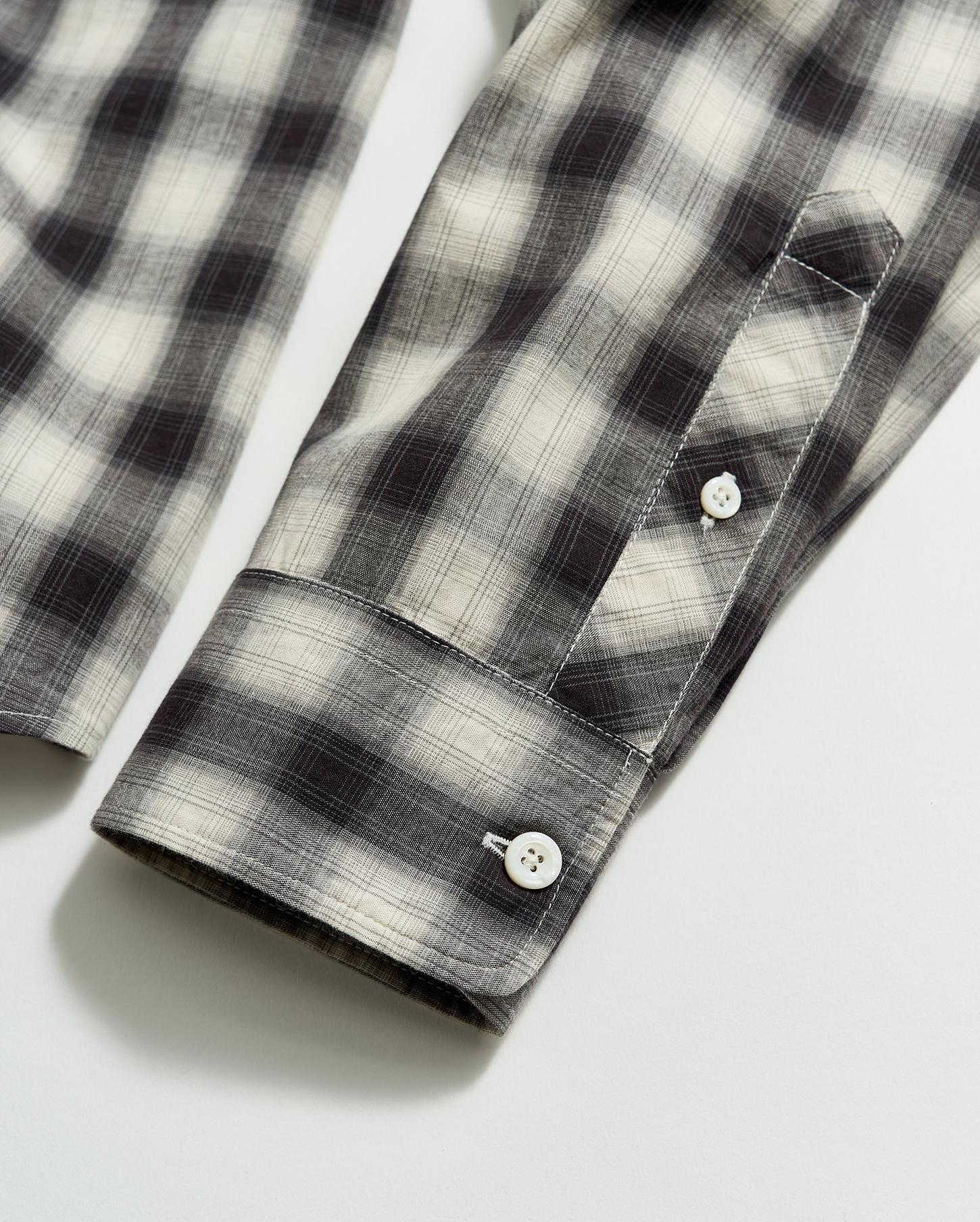 Men Shadow Plaid Tuscumbia Shirt Hidden Bd Black/natural | Billy Reid Shirting