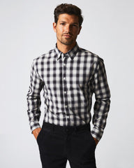 Men Shadow Plaid Tuscumbia Shirt Hidden Bd Black/natural | Billy Reid Shirting