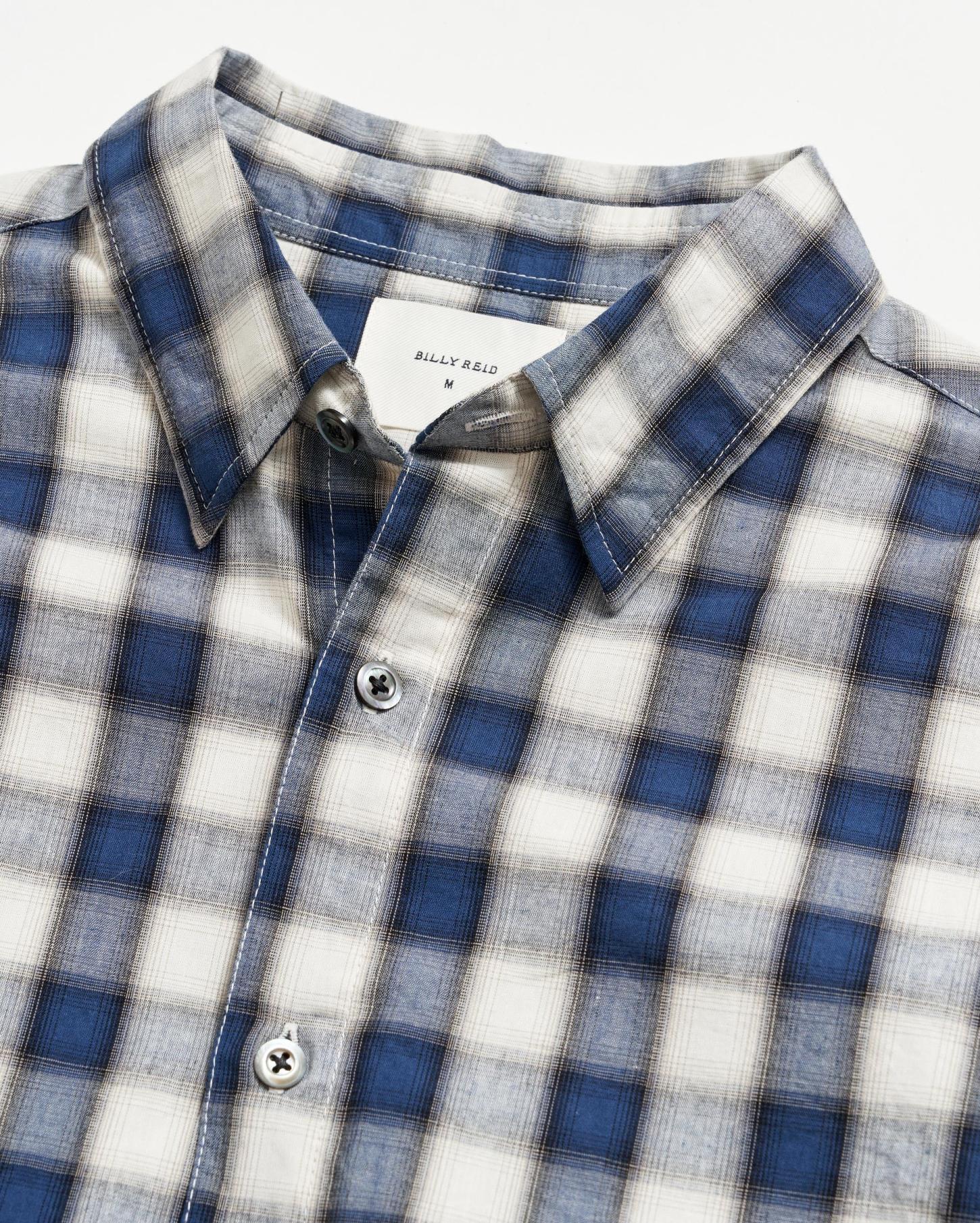 Men Shadow Plaid Tuscumbia Shirt Hidden Bd Blue/natural | Billy Reid Shirting