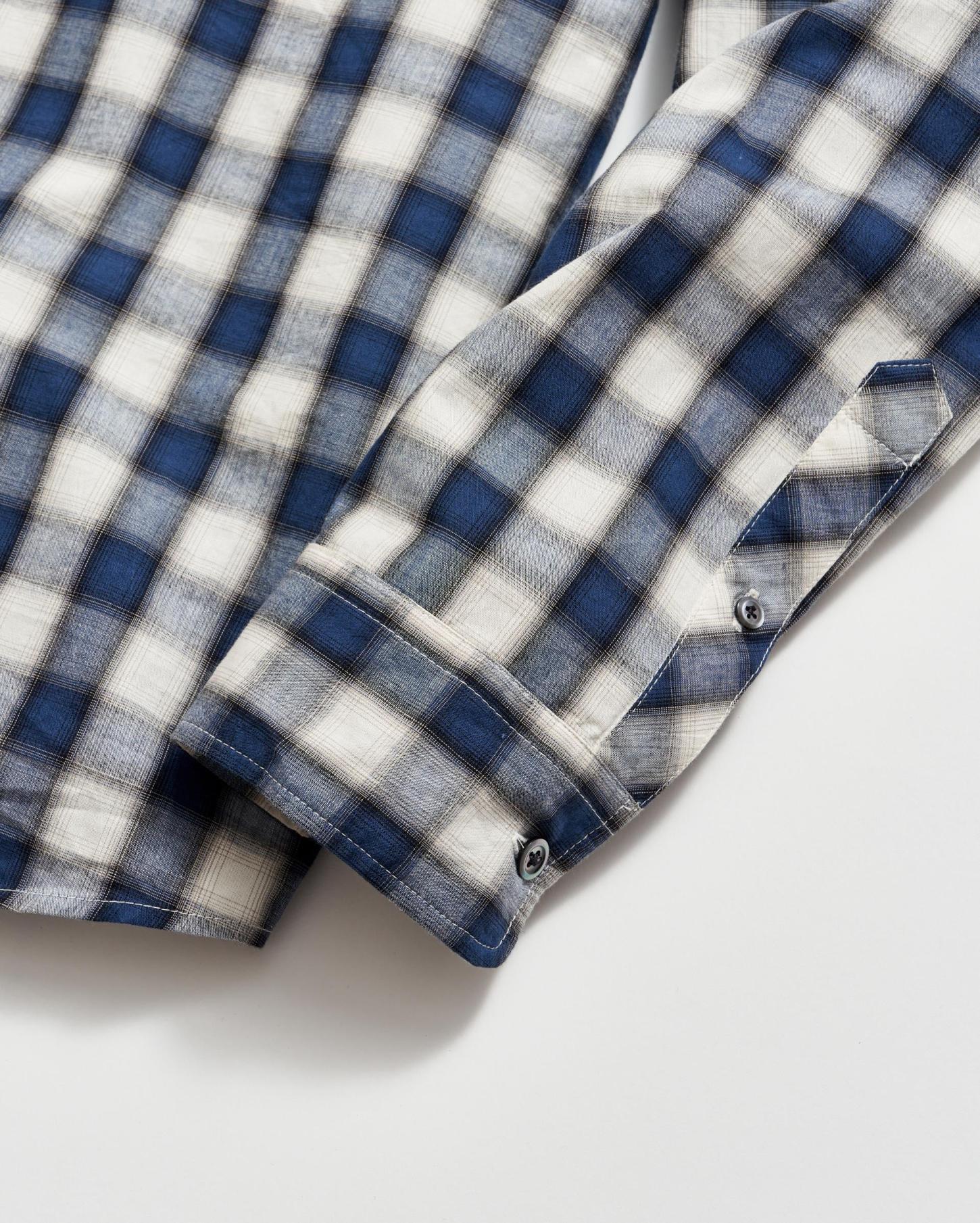 Men Shadow Plaid Tuscumbia Shirt Hidden Bd Blue/natural | Billy Reid Shirting