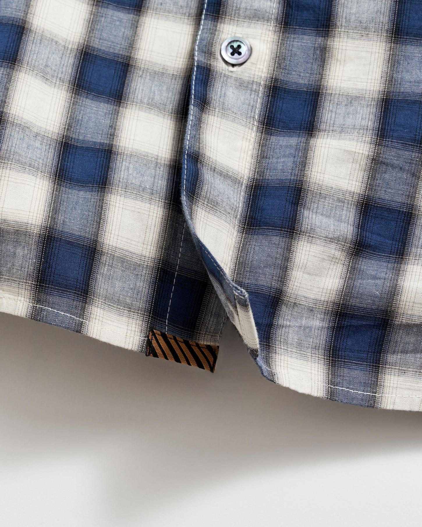Men Shadow Plaid Tuscumbia Shirt Hidden Bd Blue/natural | Billy Reid Shirting