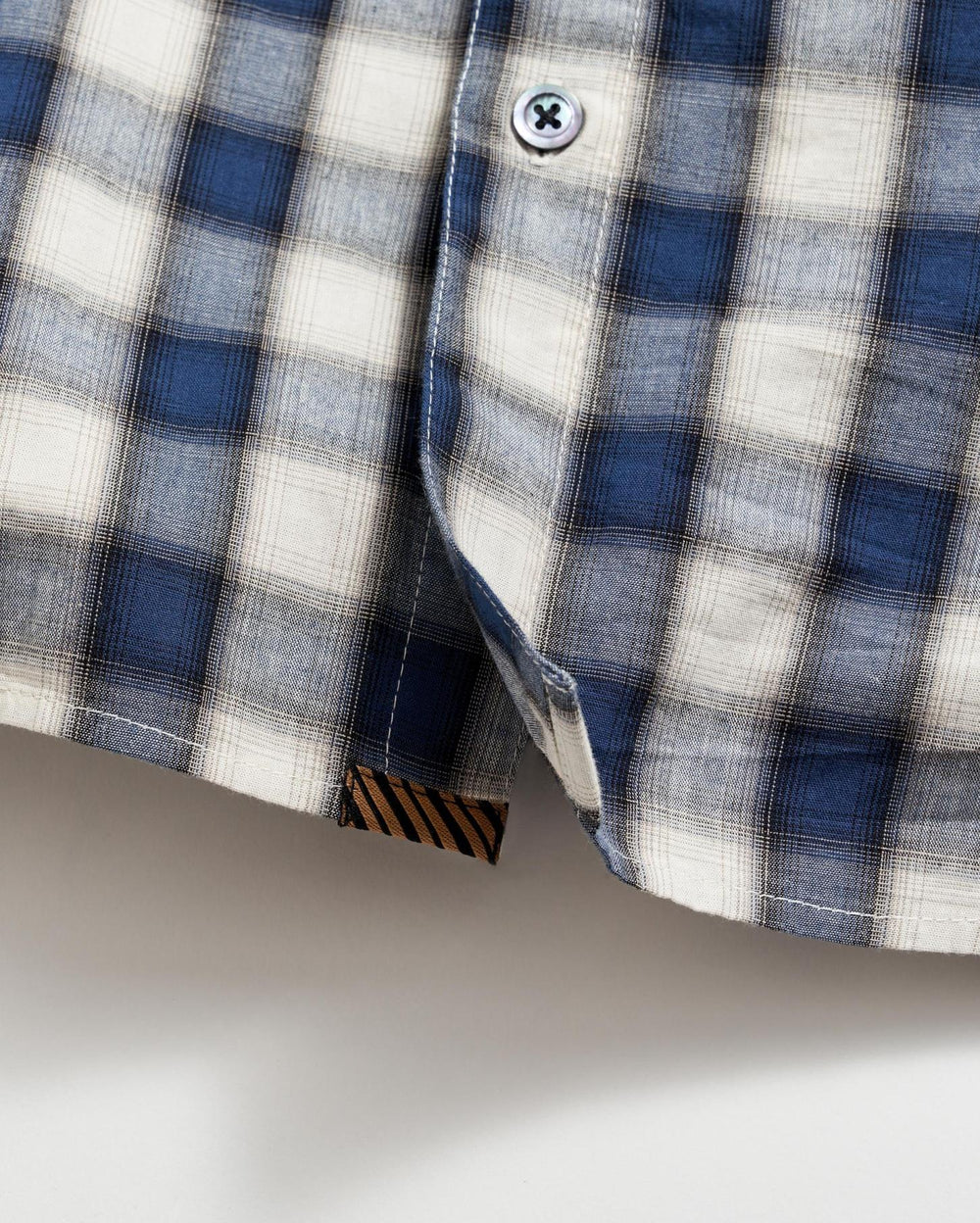 Men Shadow Plaid Tuscumbia Shirt Hidden Bd Blue/natural | Billy Reid Shirting