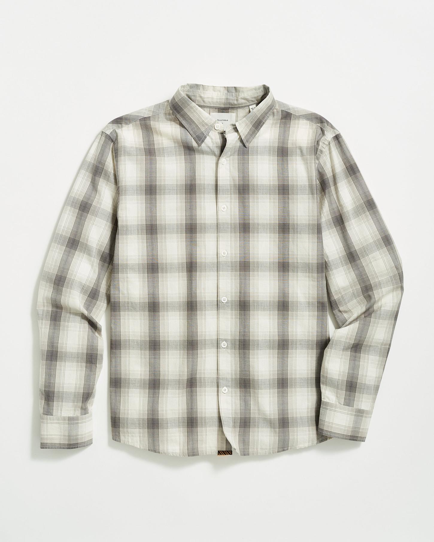 Men Shadow Plaid Tuscumbia Shirt Hidden Bd Grey/natural | Billy Reid Shirting