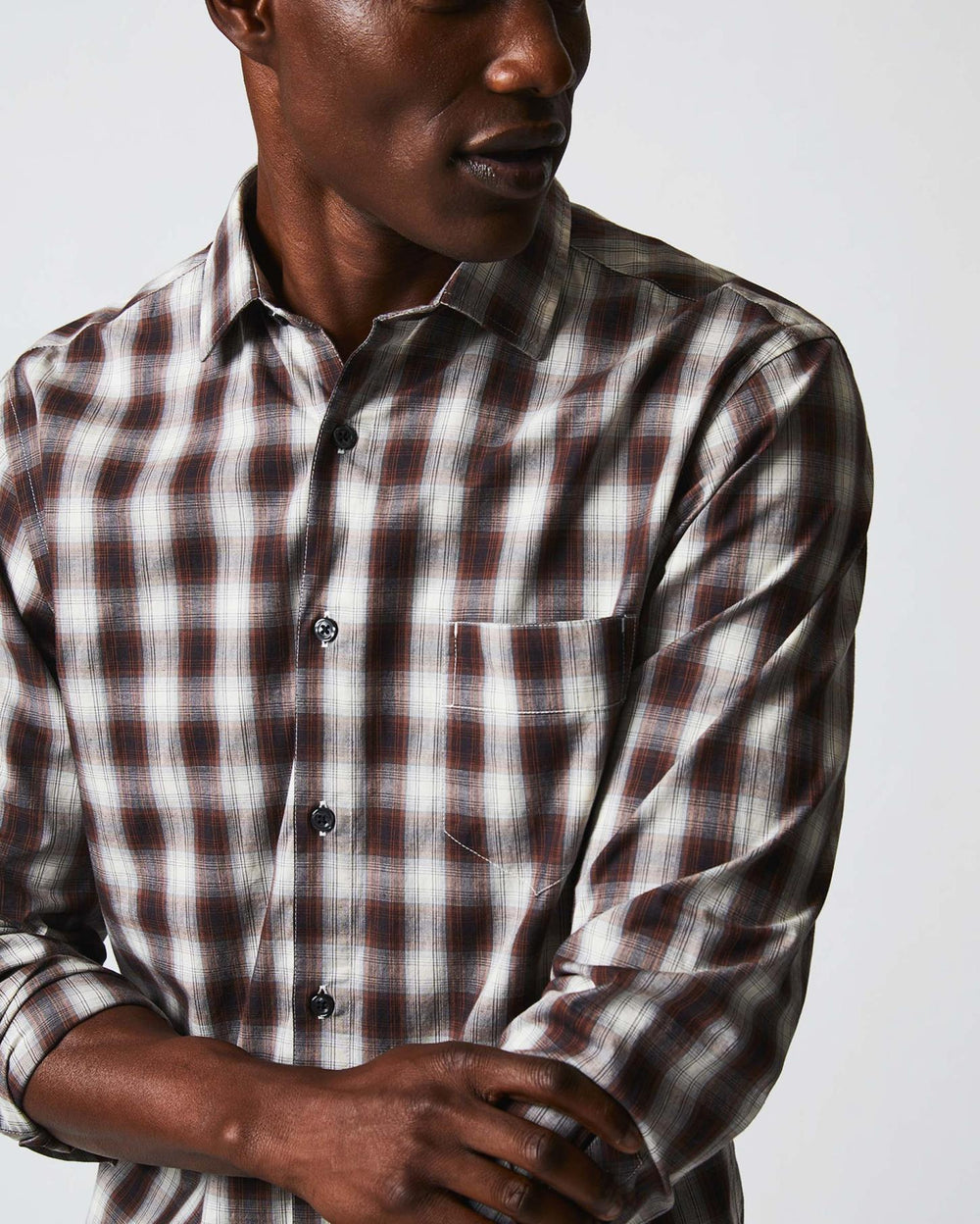 Men Shadow Plaid Tuscumbia Shirt Natural/multi | Billy Reid Shirting