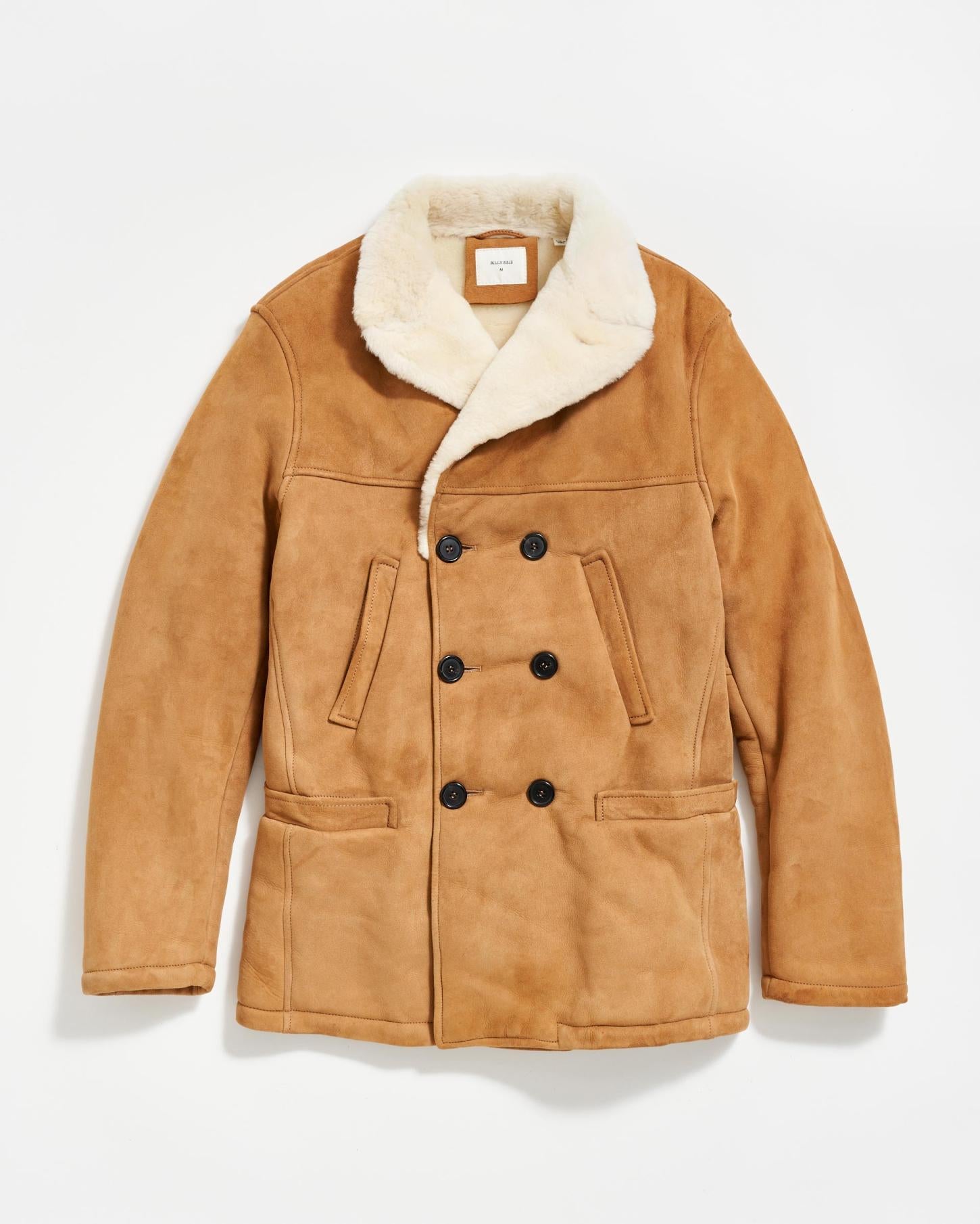 Men Shearling Bond Peacoat Honey | Billy Reid Jackets &amp; Outerwear