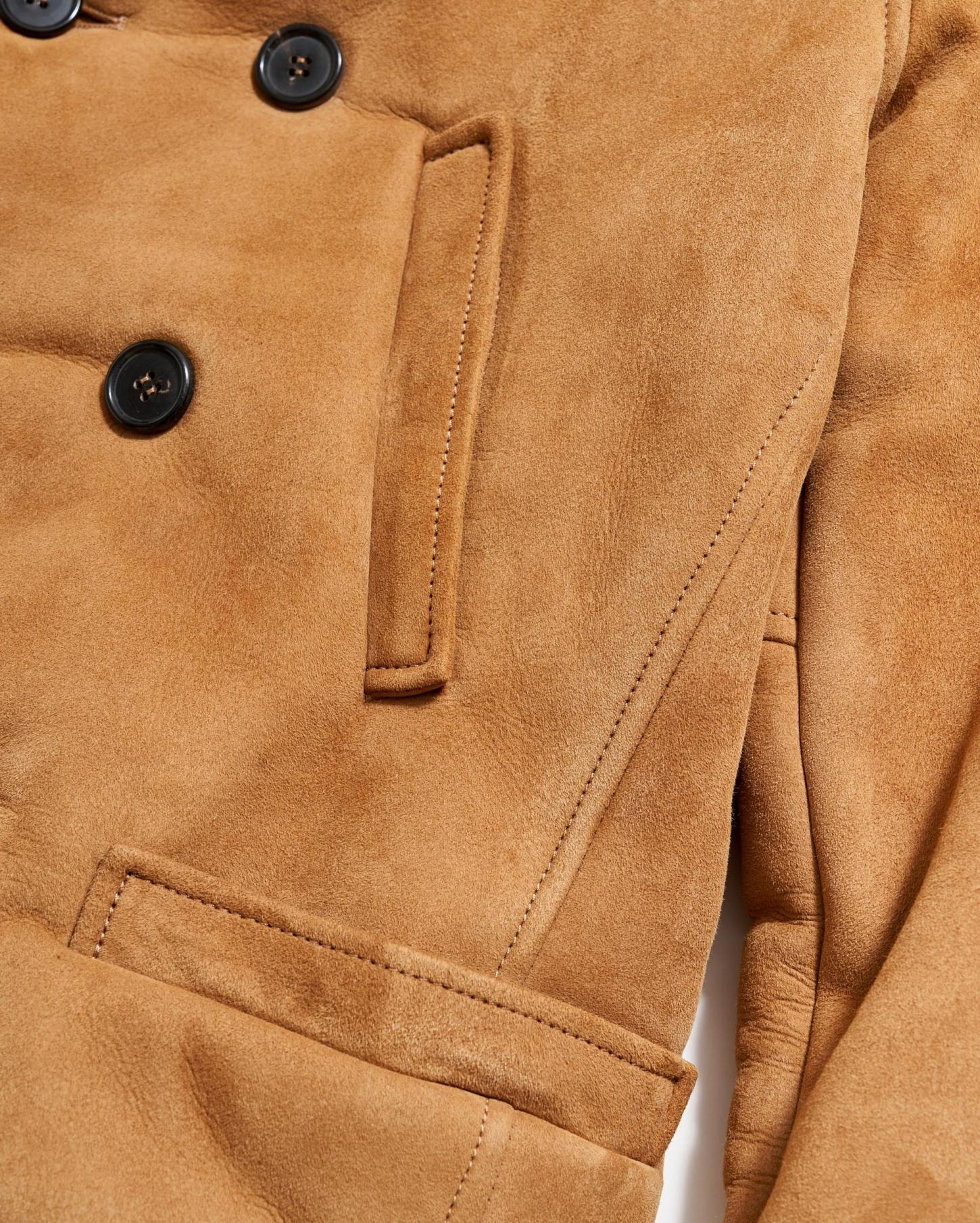 Men Shearling Bond Peacoat Honey | Billy Reid Jackets &amp; Outerwear