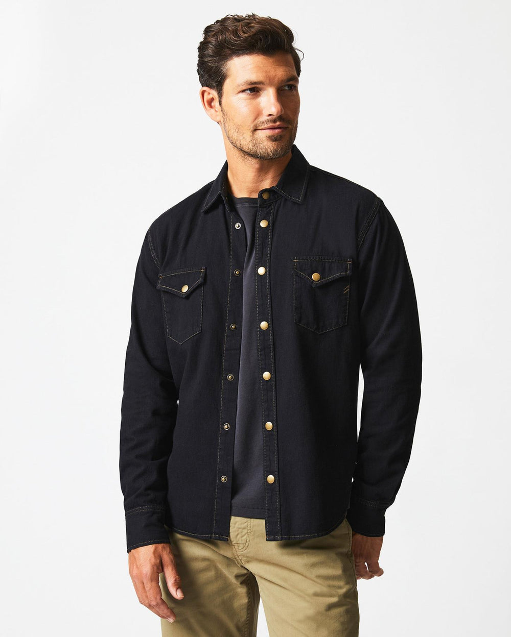Men Shoals Denim Shirt Black | Billy Reid Shirting
