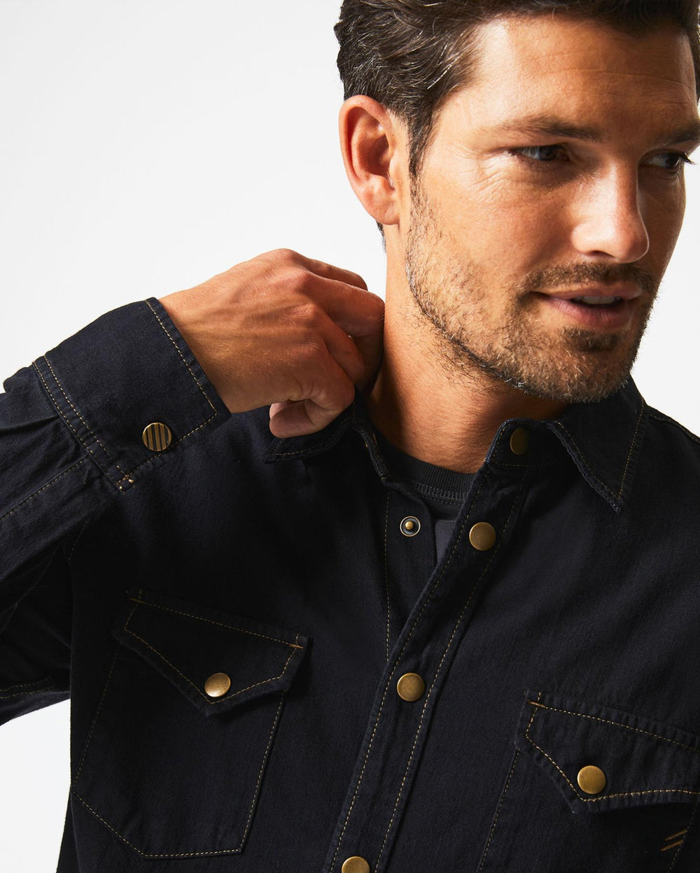 Men Shoals Denim Shirt Black | Billy Reid Shirting
