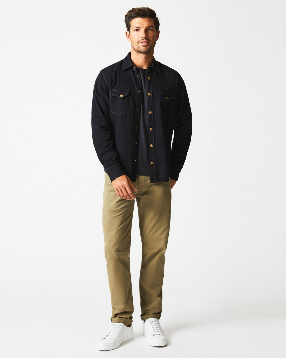 Men Shoals Denim Shirt Black | Billy Reid Shirting