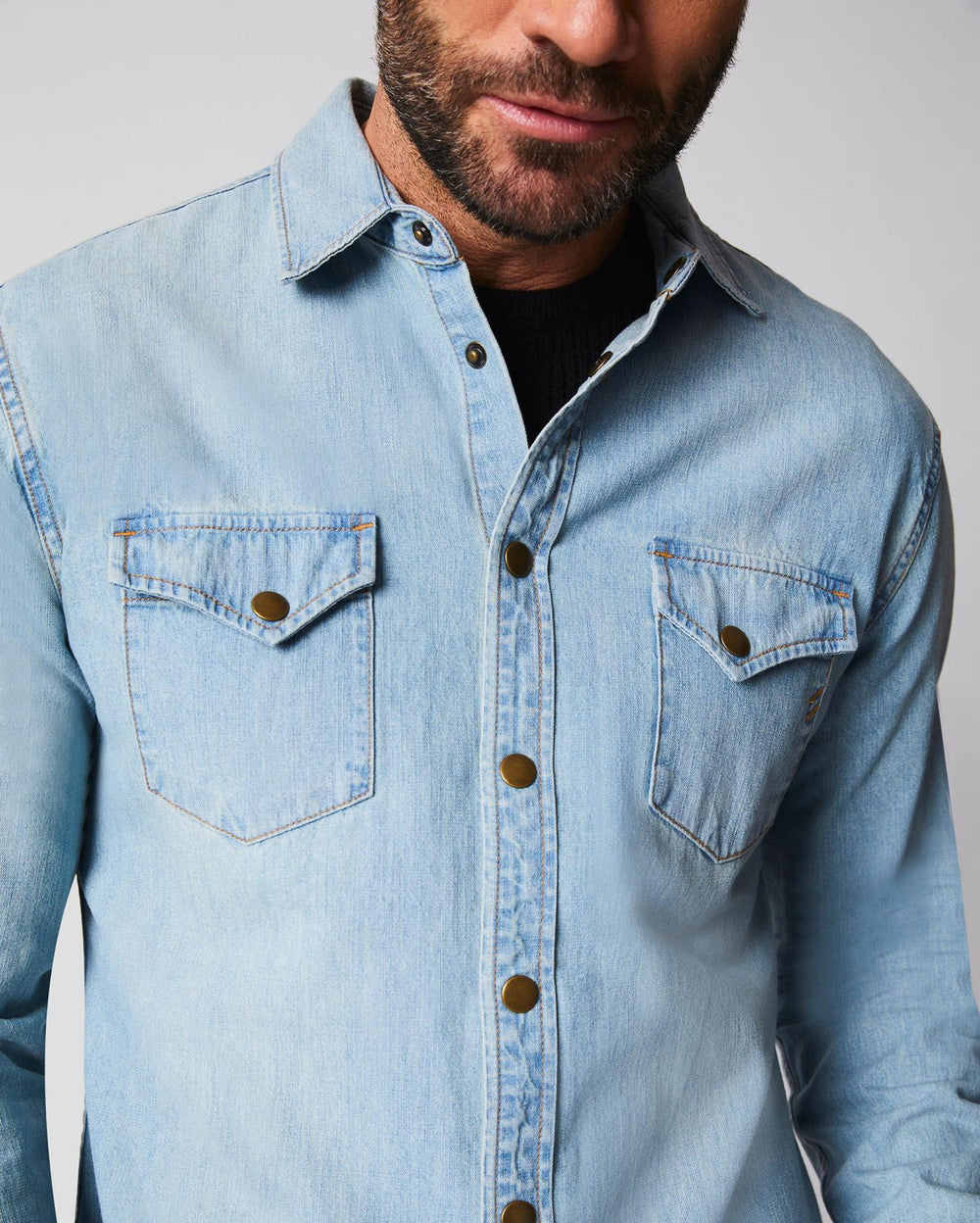 Men Shoals Denim Shirt Denim Wash | Billy Reid Shirting