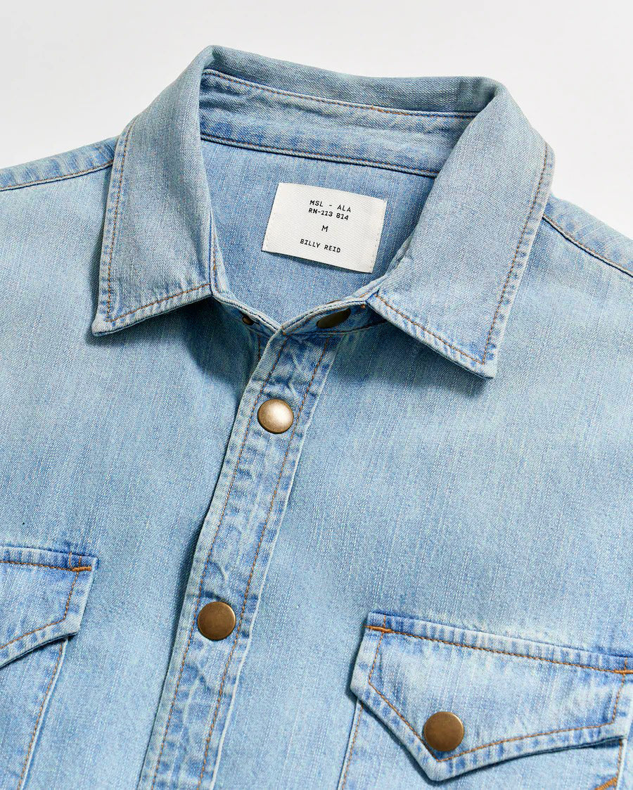 Men Shoals Denim Shirt Denim Wash | Billy Reid Shirting