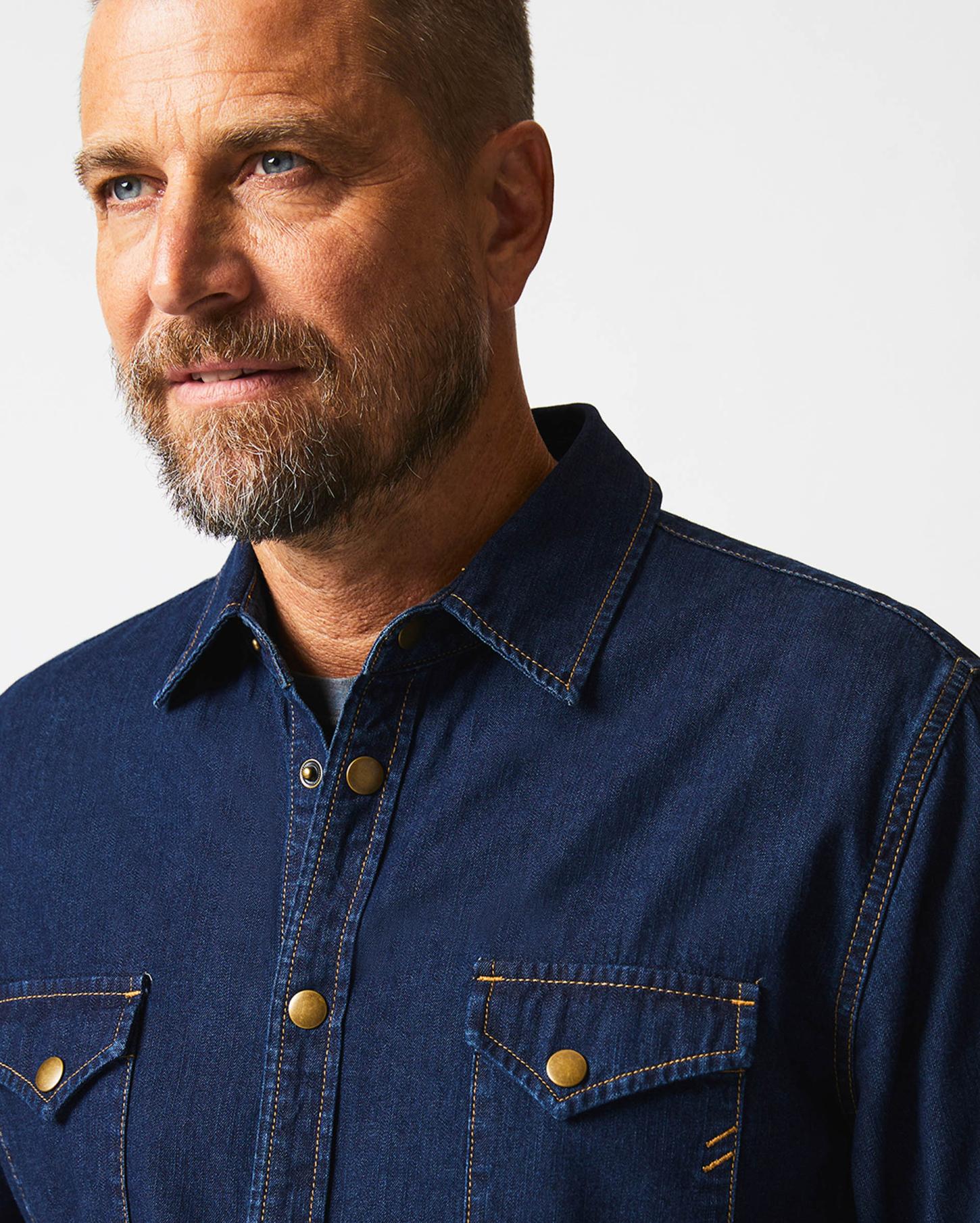Men Shoals Denim Shirt Double Dye | Billy Reid Shirting