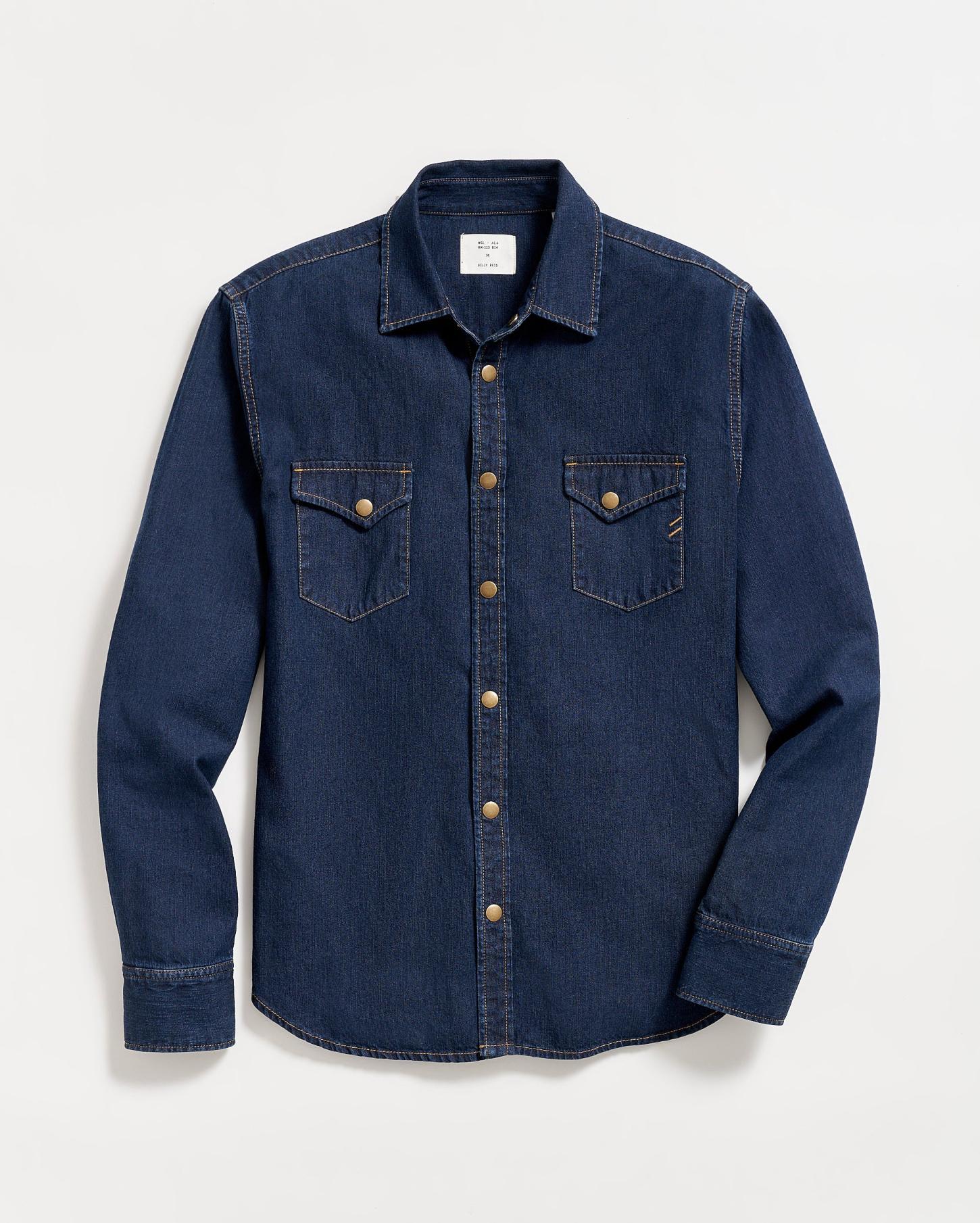 Men Shoals Denim Shirt Double Dye | Billy Reid Shirting