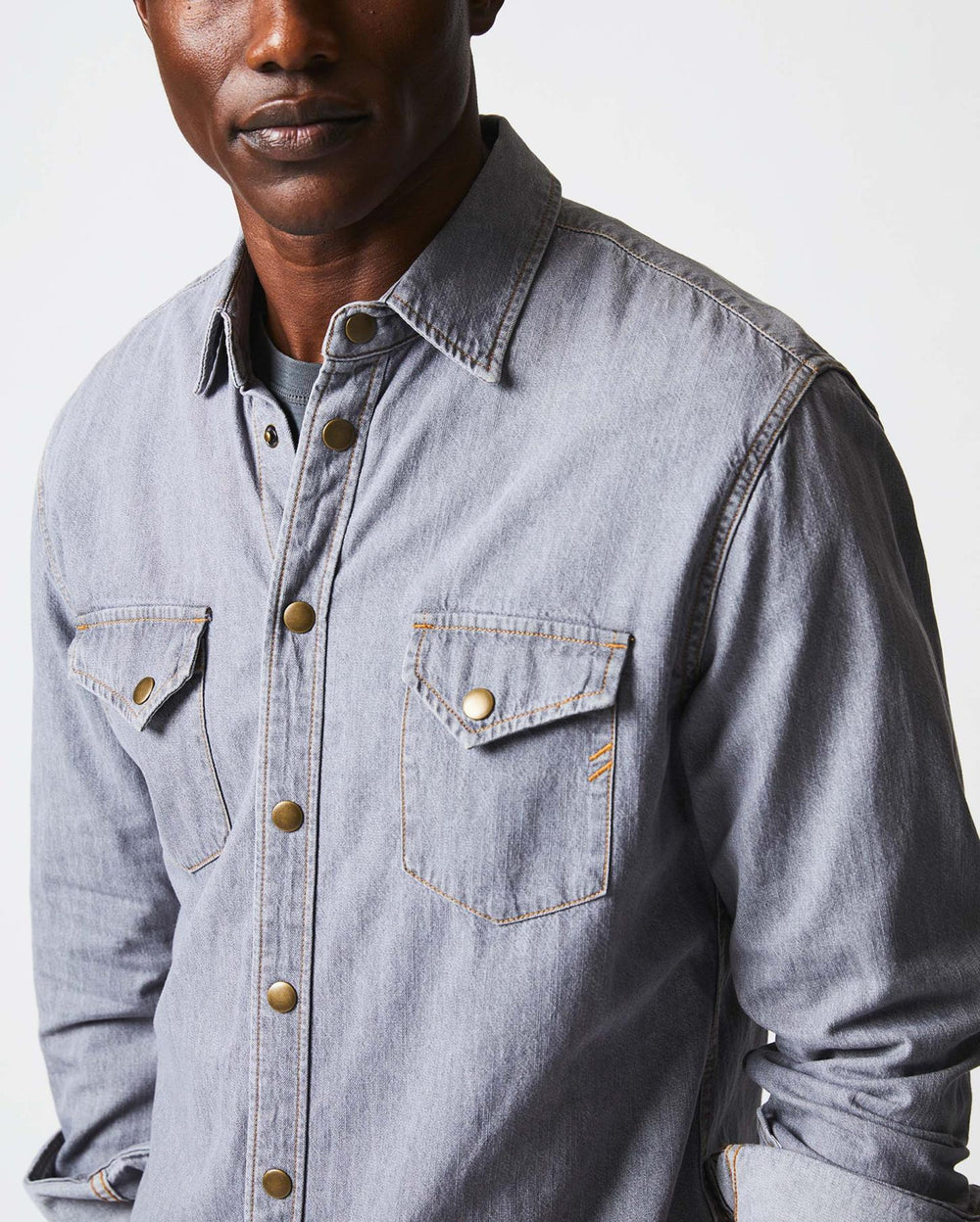 Men Shoals Denim Shirt Grey Wash | Billy Reid Shirting