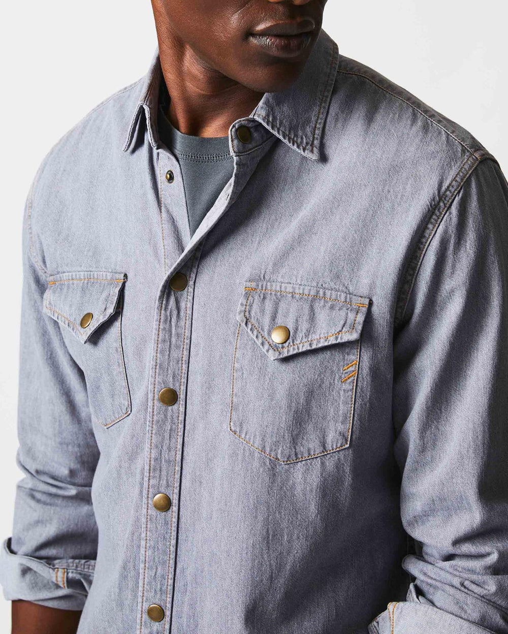 Men Shoals Denim Shirt Grey Wash | Billy Reid Shirting