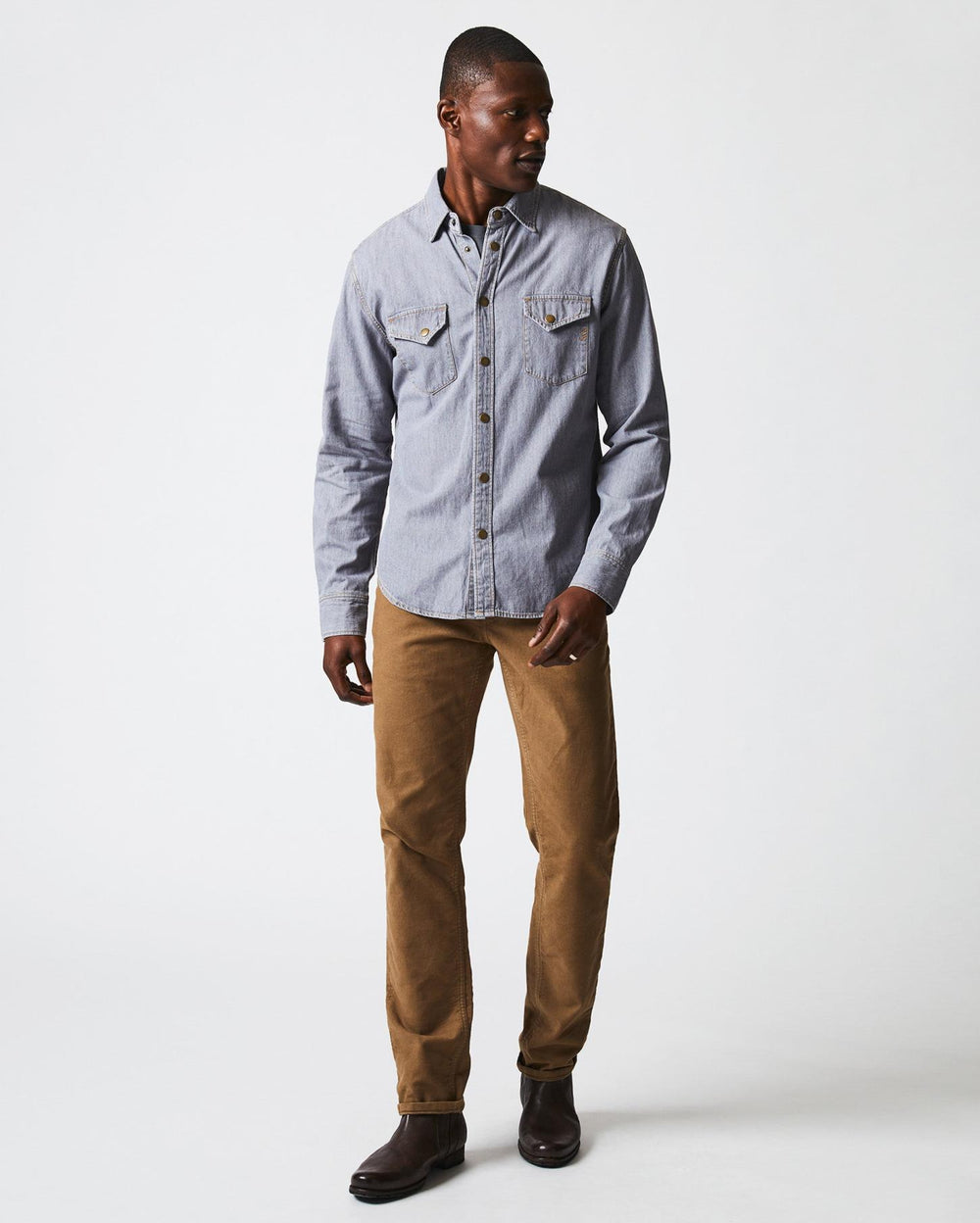 Men Shoals Denim Shirt Grey Wash | Billy Reid Shirting