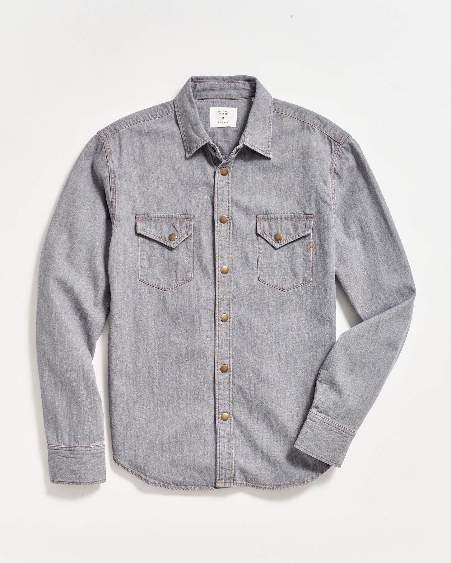 Men Shoals Denim Shirt Grey Wash | Billy Reid Shirting