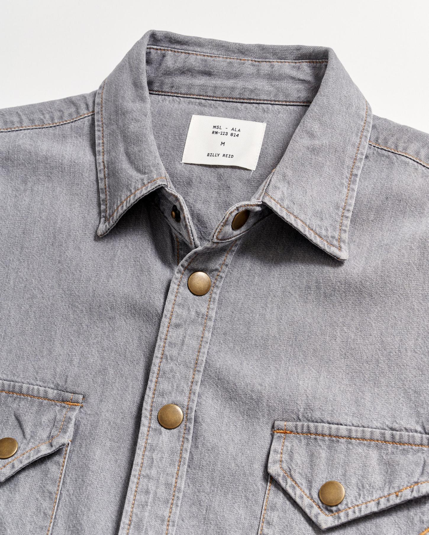 Men Shoals Denim Shirt Grey Wash | Billy Reid Shirting
