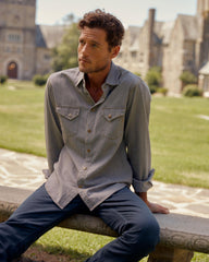 Men Shoals Denim Shirt Grey Wash | Billy Reid Shirting