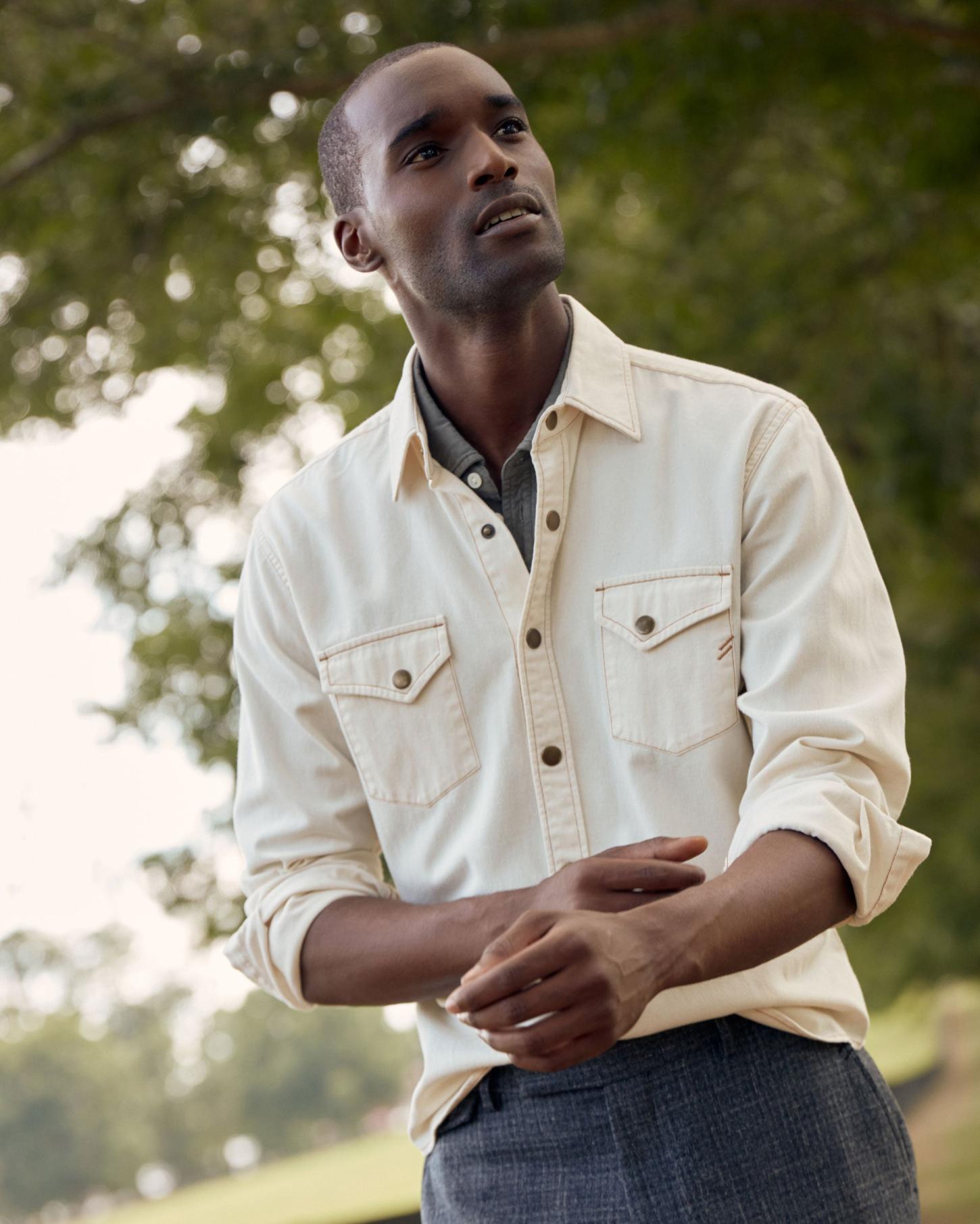 Men Shoals Twill Shirt Natural | Billy Reid Shirting