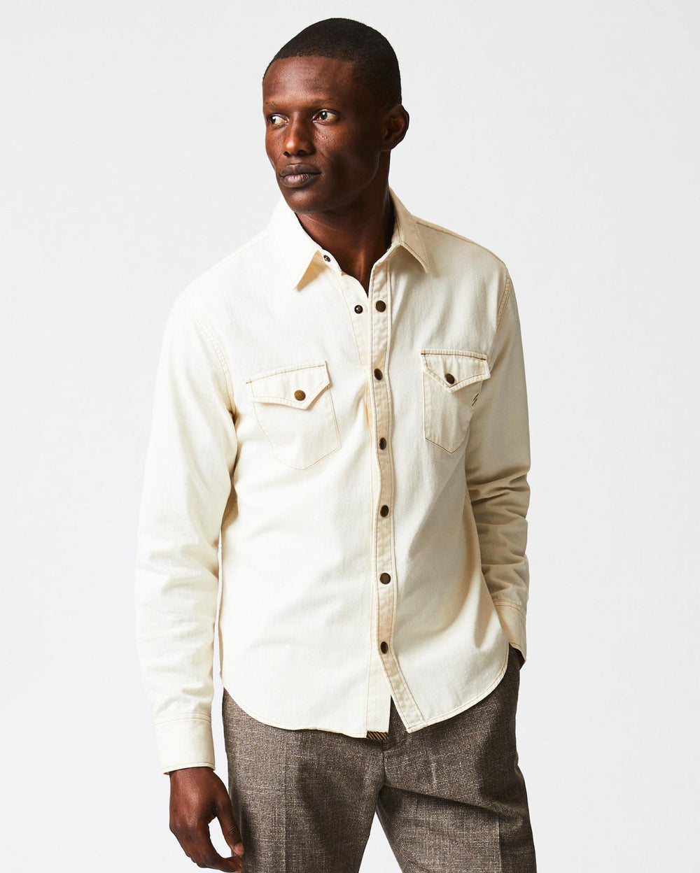 Men Shoals Twill Shirt Natural | Billy Reid Shirting