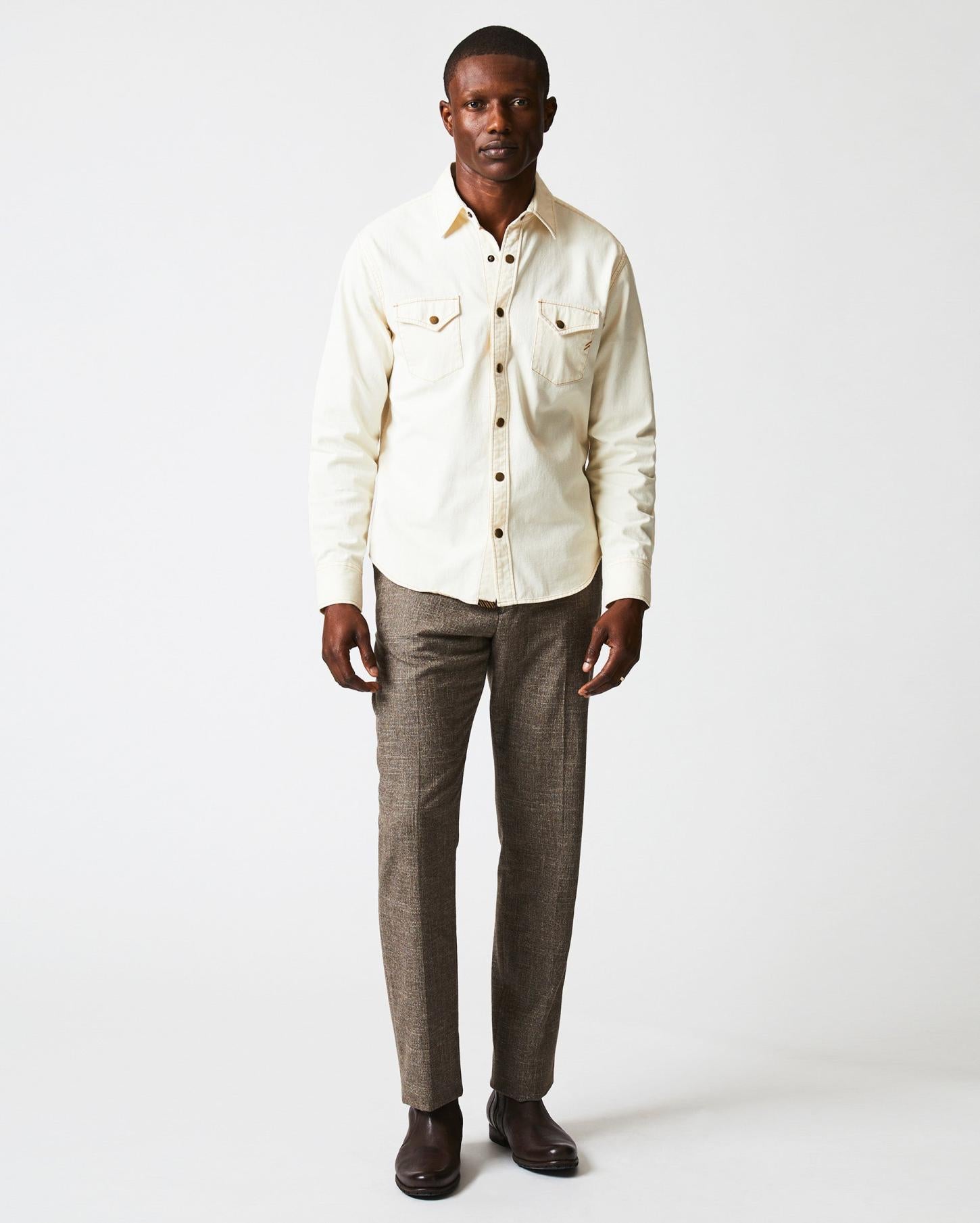 Men Shoals Twill Shirt Natural | Billy Reid Shirting