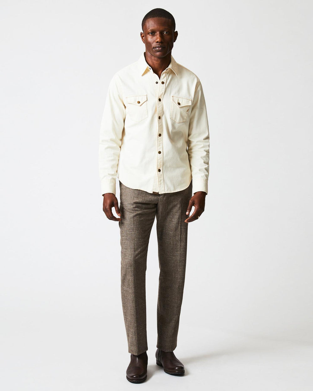 Men Shoals Twill Shirt Natural | Billy Reid Shirting