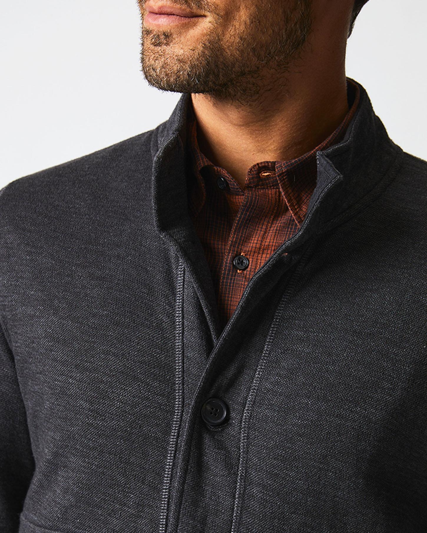 Men Slub Cotton Cardigan Black | Billy Reid Sweaters &amp; Sweatshirts