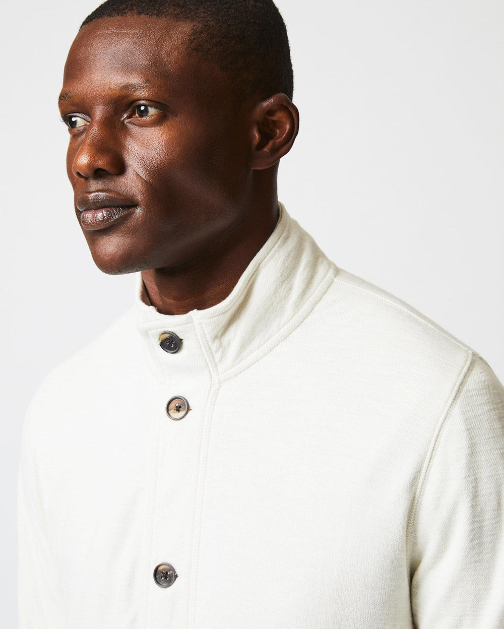 Men Slub Cotton Cardigan Tinted White | Billy Reid Sweaters &amp; Sweatshirts
