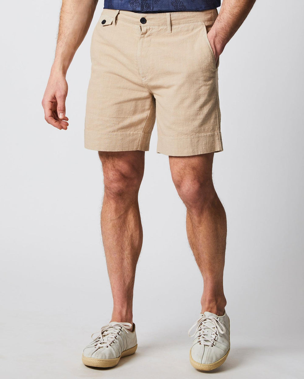 Men Slub Cotton Short Khaki | Billy Reid Bottoms