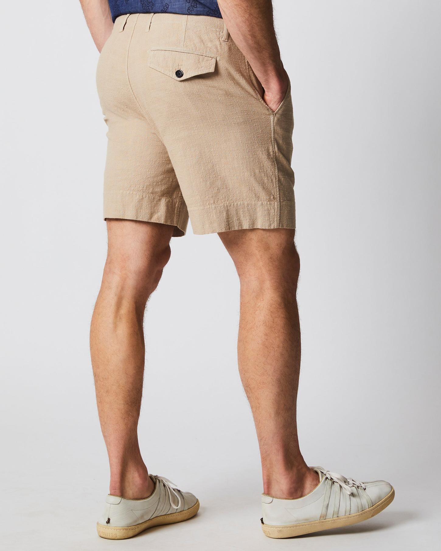 Men Slub Cotton Short Khaki | Billy Reid Bottoms