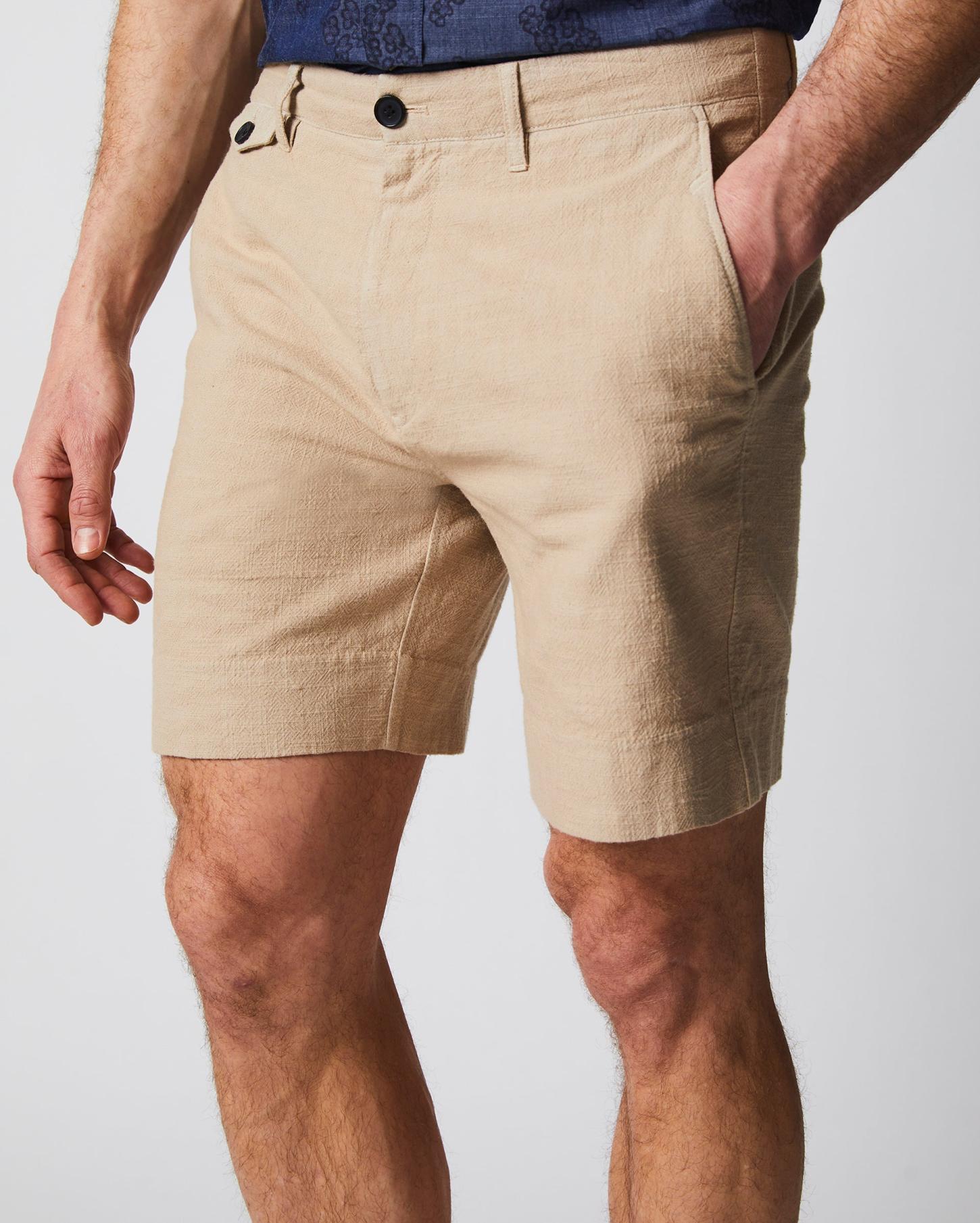 Men Slub Cotton Short Khaki | Billy Reid Bottoms