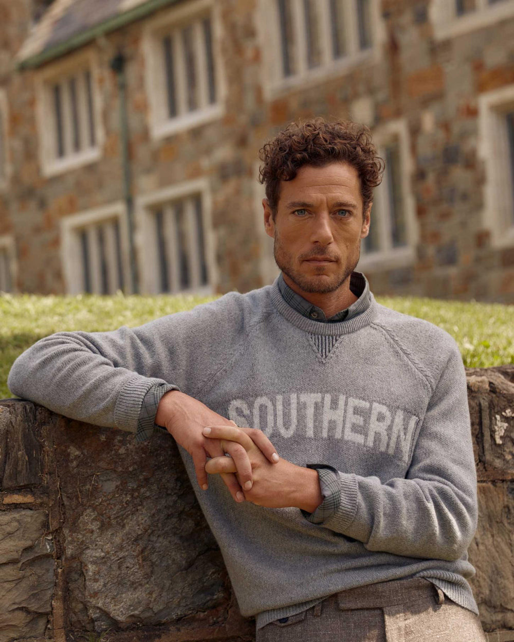 Men Southern Sweater Grey | Billy Reid Sweaters &amp; Sweatshirts