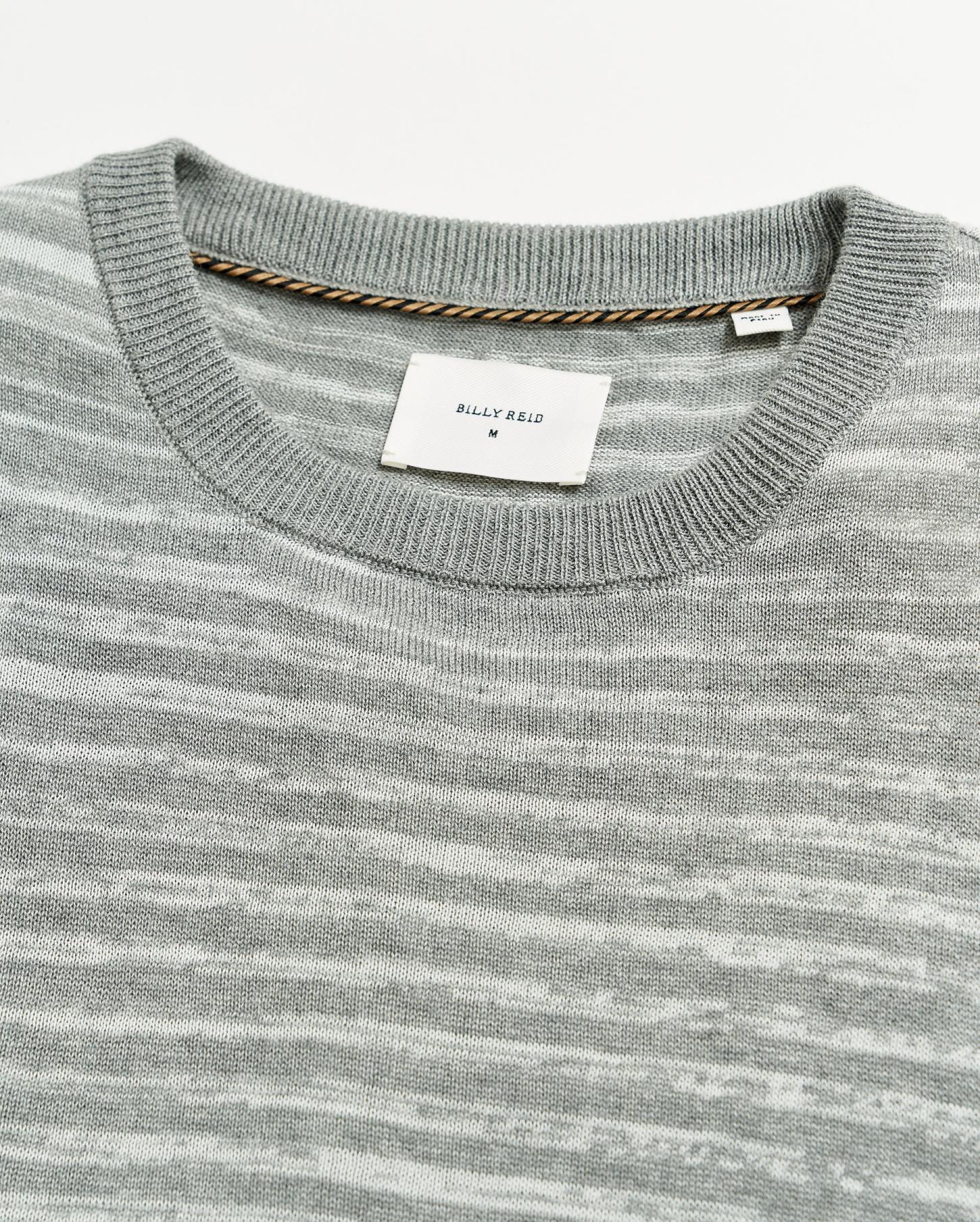 Men Space Dye Stripe Crew Grey | Billy Reid Sweaters &amp; Sweatshirts