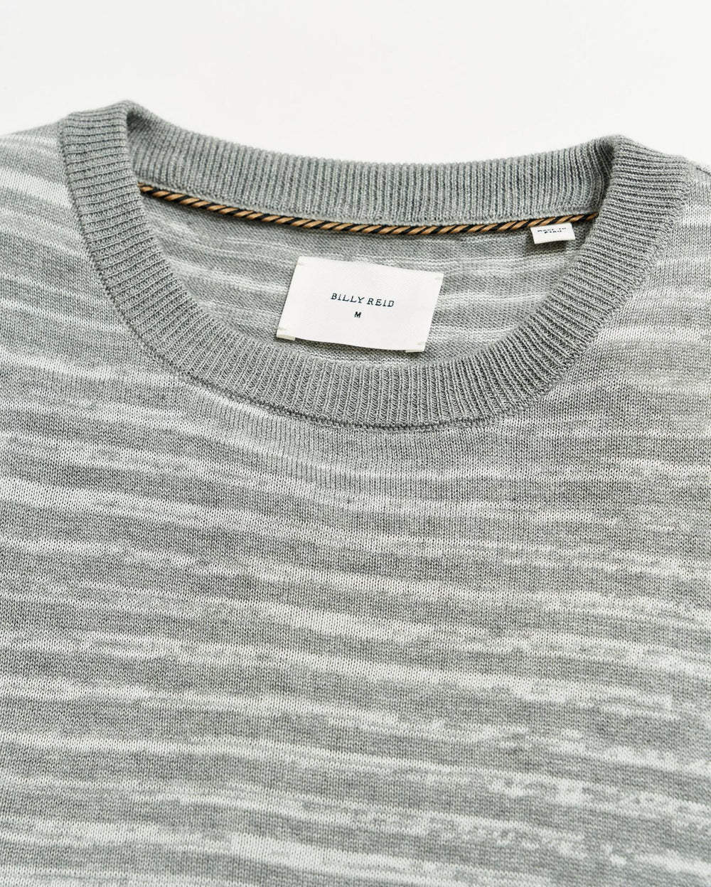 Men Space Dye Stripe Crew Grey | Billy Reid Sweaters &amp; Sweatshirts
