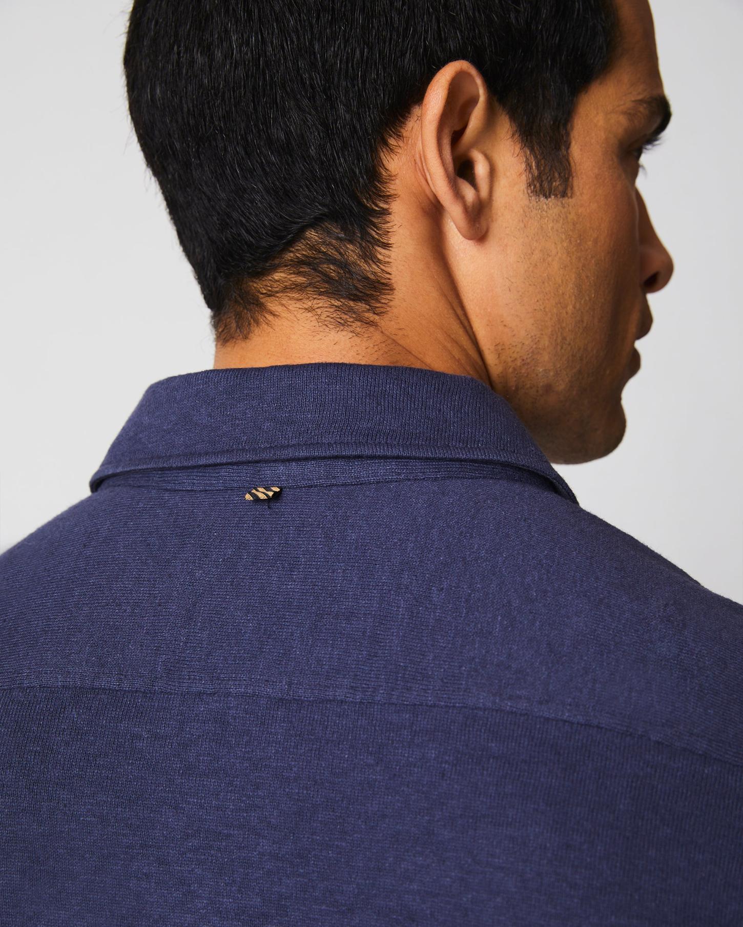 Men S/S Hemp Cotton Knit Shirt Navy | Billy Reid Shirting
