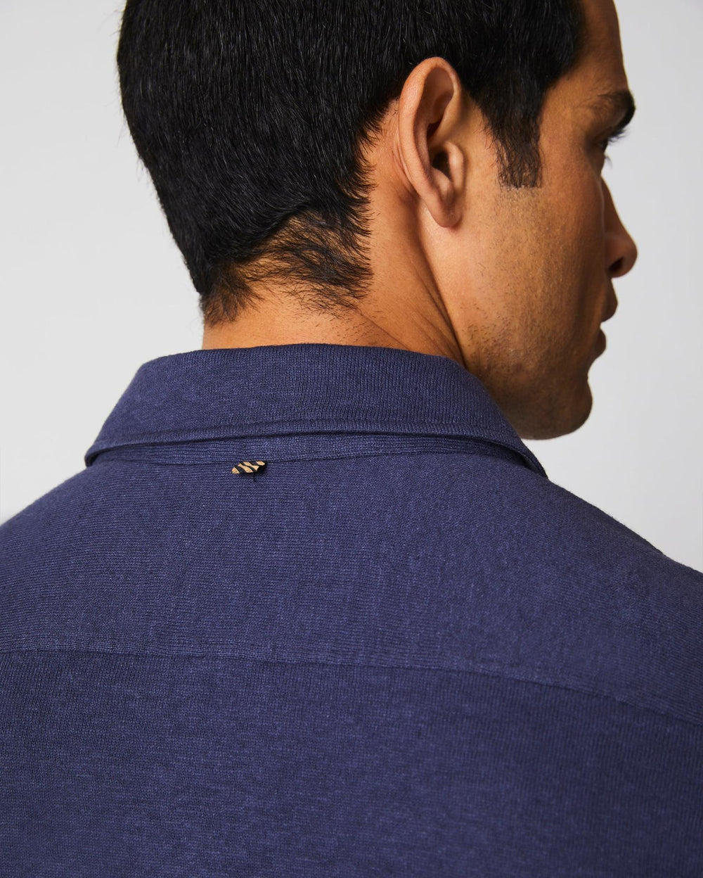 Men S/S Hemp Cotton Knit Shirt Navy | Billy Reid Shirting
