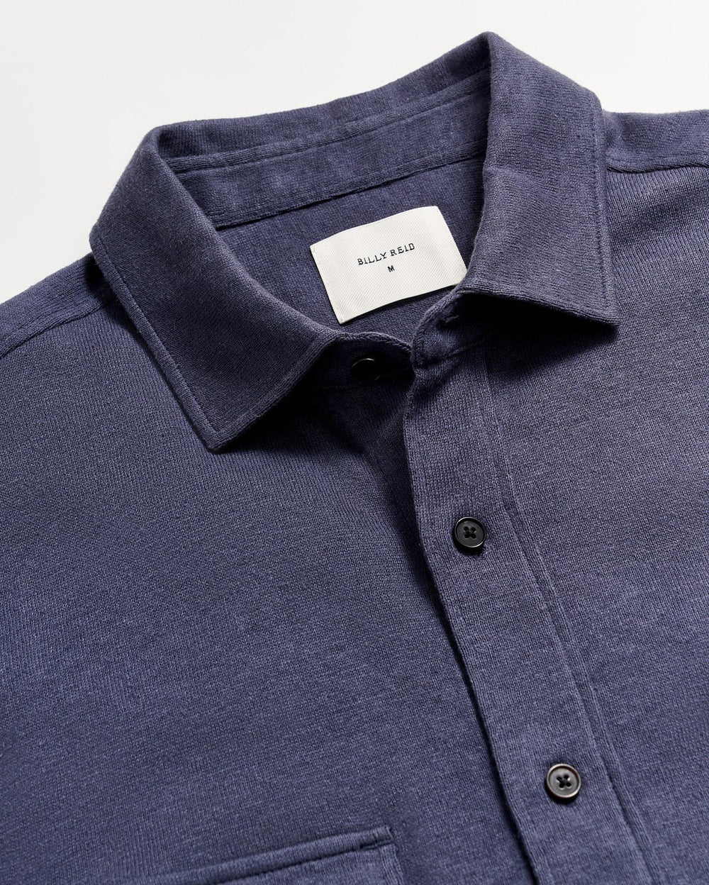 Men S/S Hemp Cotton Knit Shirt Navy | Billy Reid Shirting