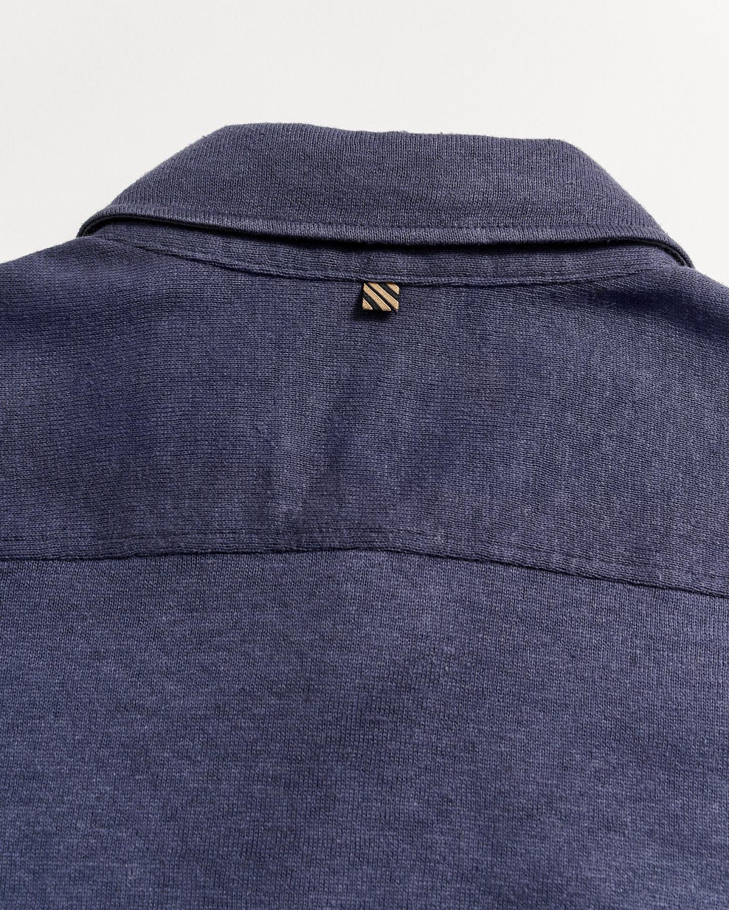 Men S/S Hemp Cotton Knit Shirt Navy | Billy Reid Shirting