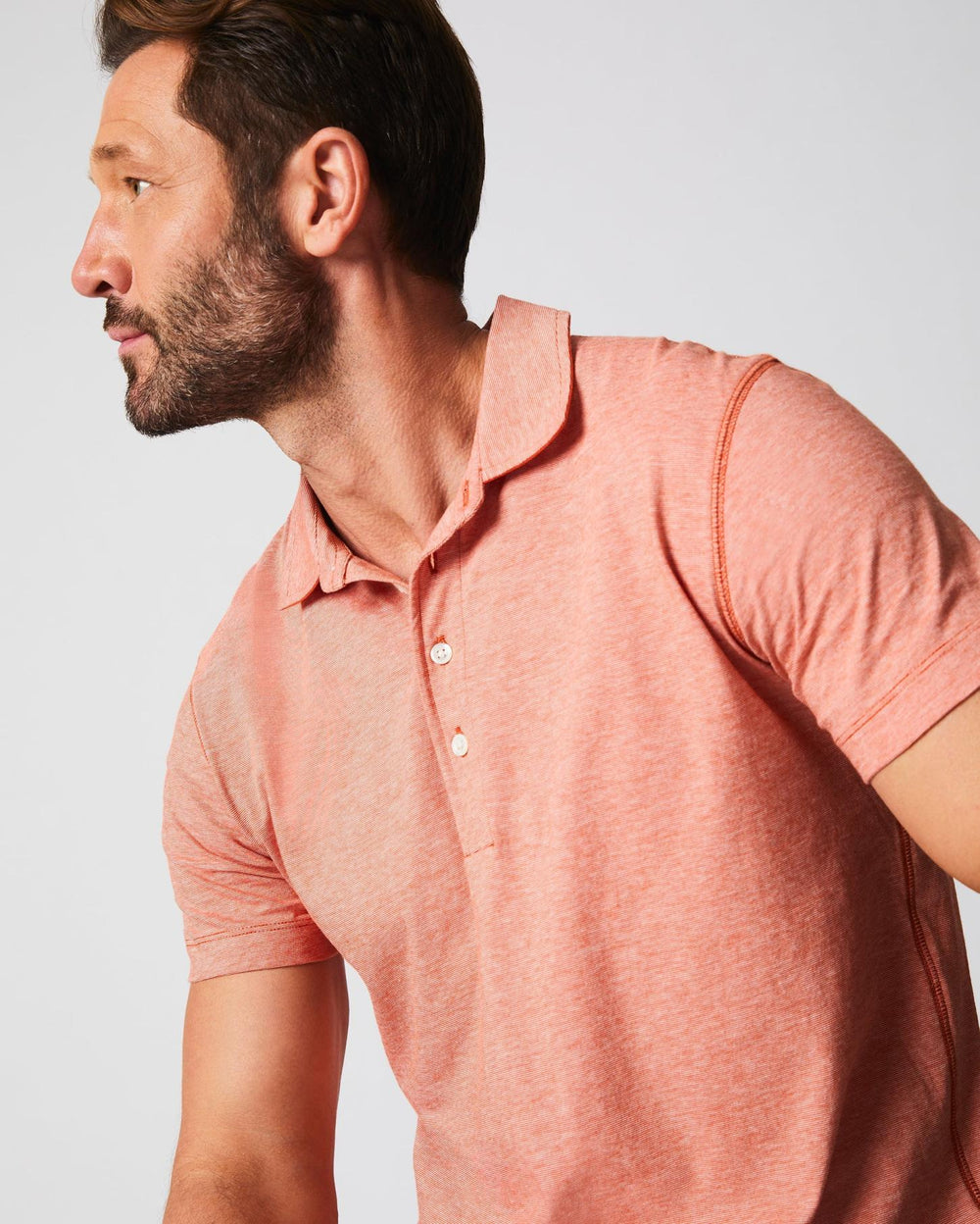 Men Stripe Pensacola Polo Burnt Red | Billy Reid Polos, Tees &amp; Henleys