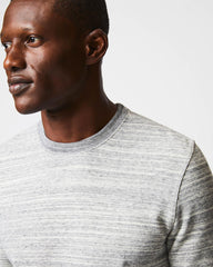 Men Terry Knit Crew Light Grey | Billy Reid Sweaters &amp; Sweatshirts